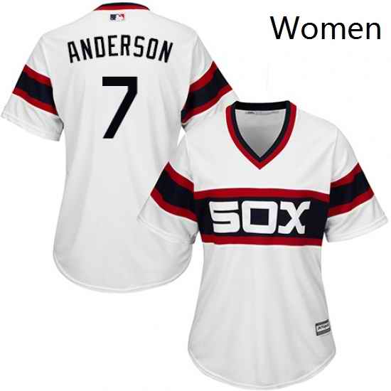 Womens Majestic Chicago White Sox 7 Tim Anderson Replica White 2013 Alternate Home Cool Base MLB Jersey